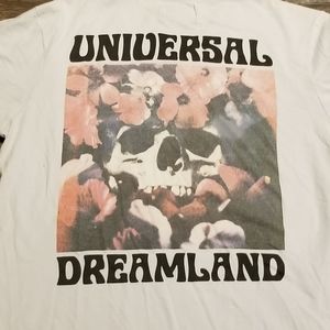 Universal Dreamland Vintage Skull Floral Graphic Tee Short Sleeve Unisex Medium